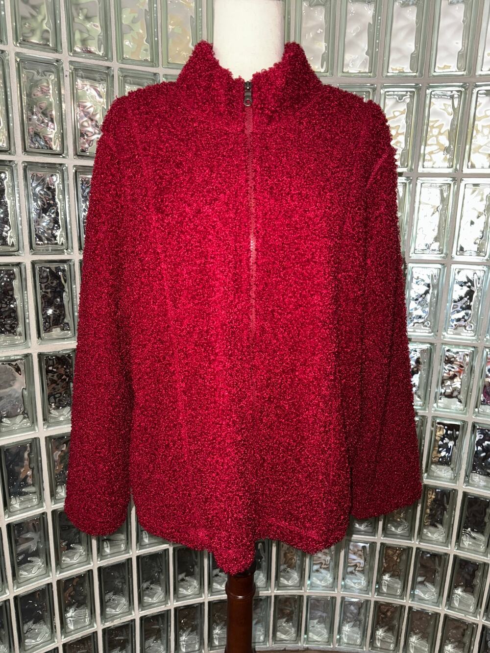 J. Jill Fuzzy Full-Zip with Pockets Cozy Teddy Bear jacket - Size XL
